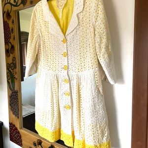 KNITTED DOVE Anthropology Eyelet Mod Jacket/Dress LG